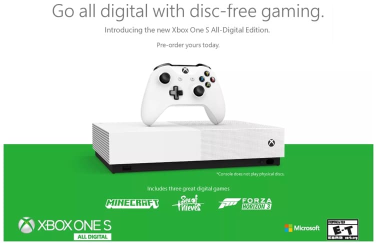 Chegou a Xbox One S All-Digital Edition! A consola sem leitor Blu-ray