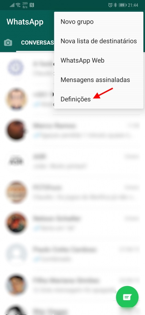 WhatsApp notificações Mensagens Grupos Chamadas