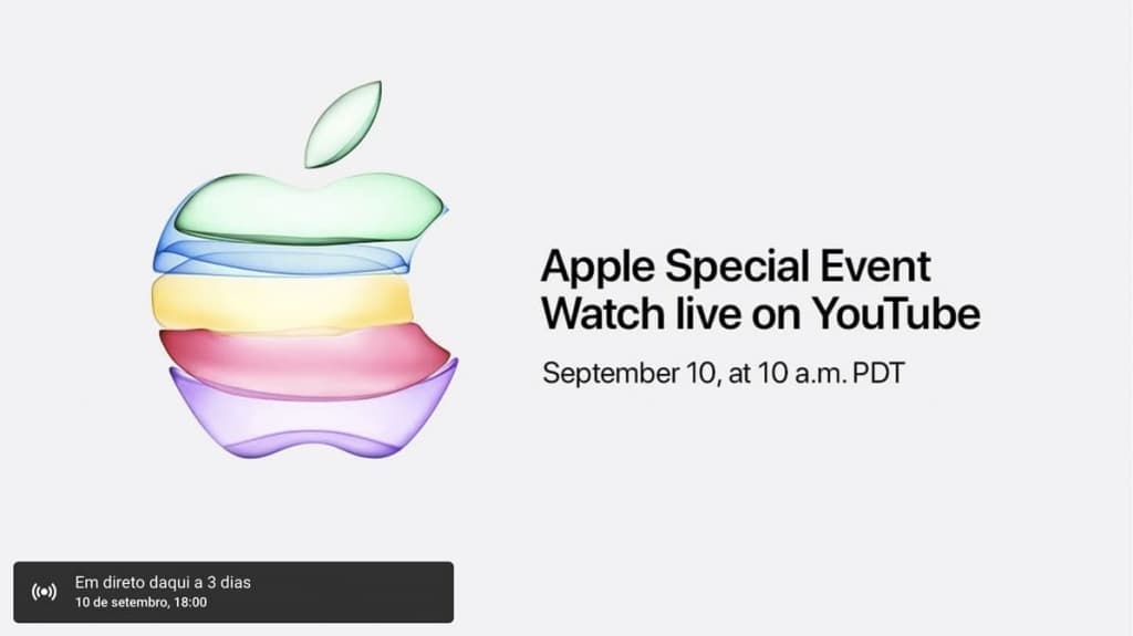 Apple vai transmitir ao vivo o evento especial de setembro no YouTube pela primeira vez