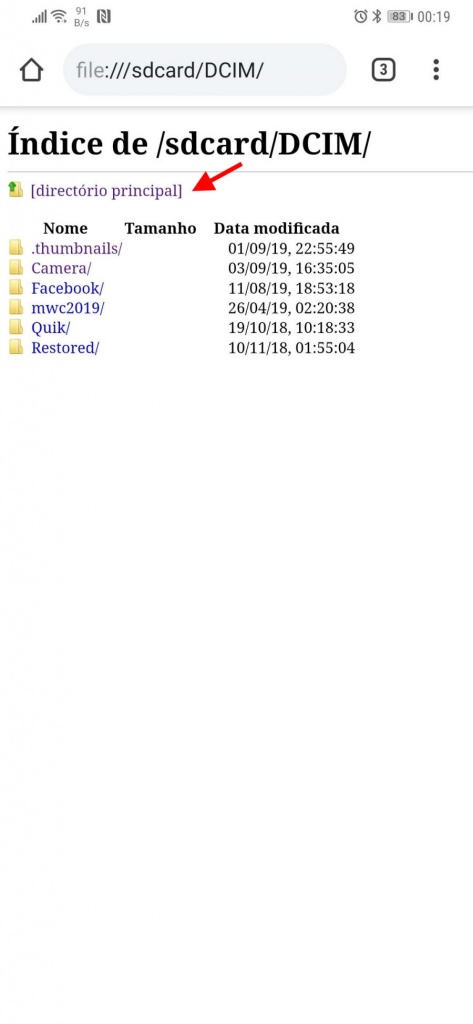 browser Android explorador ficheiros ferramentas