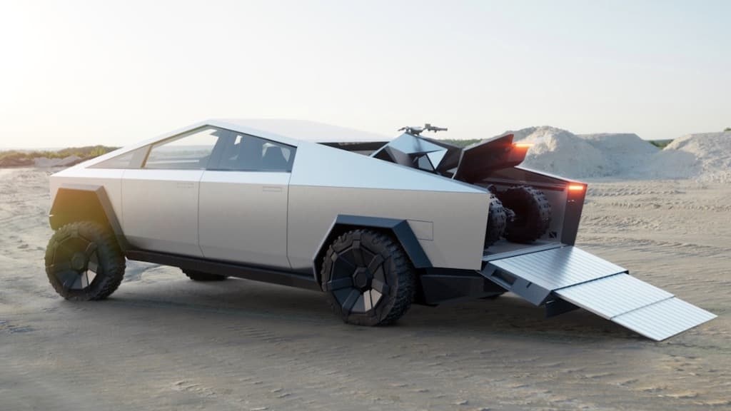 Elon Musk confirmou que a Cyberquad será vendida como acessório da Tesla Cybertruck