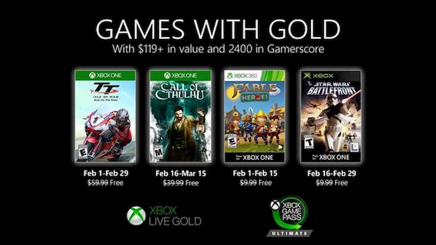 Games with Gold – fevereiro de 2020 na sua Xbox