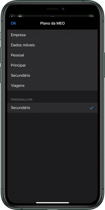 Imagem configuração eSIM MEO no iPhone