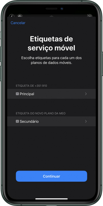 Imagem configuração eSIM MEO no iPhone