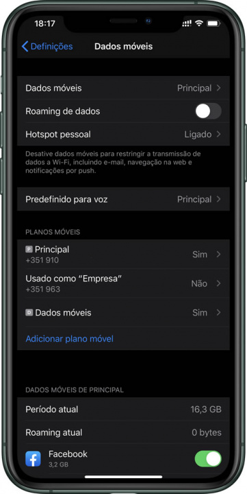 Imagem configuração eSIM MEO no iPhone