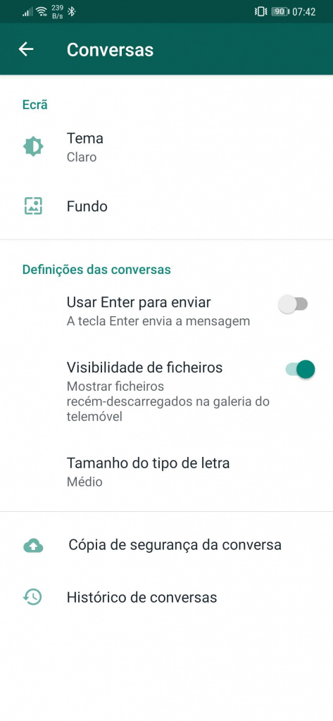 Imagem Dark Mode do WhatsApp para Android