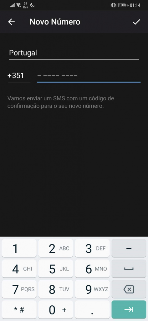 Telegram número telefone mudar dados