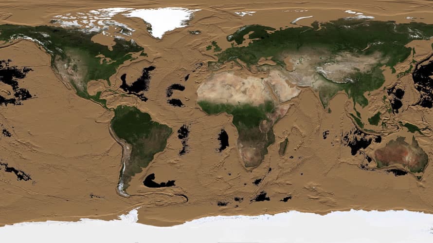 Este é o aspeto da Terra se os oceanos fossem drenados (vídeo)
