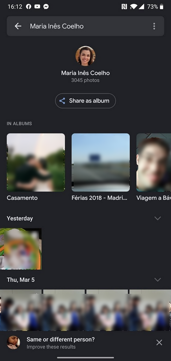 Google fotos - caras