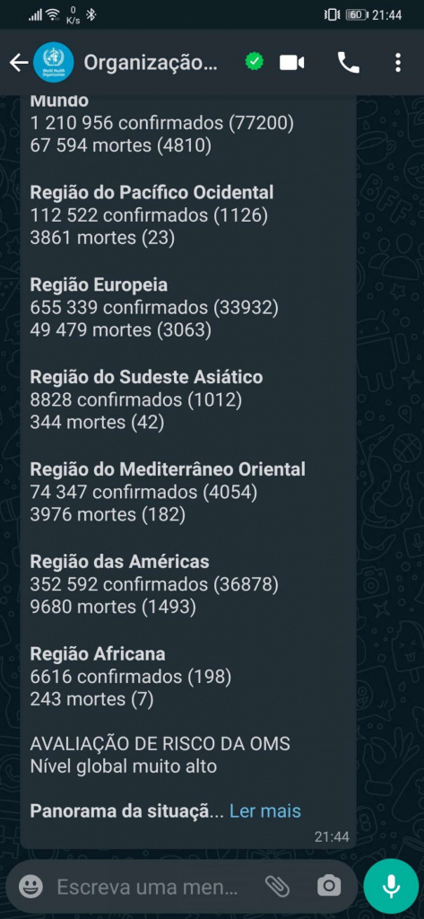OMS Covid-19 português dúvidas