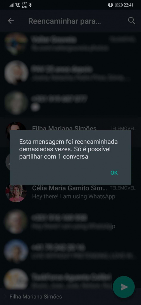 WhatsApp Fake News mensagens partilhar regras