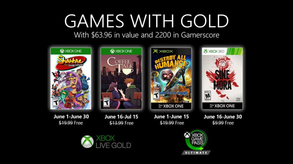 Games with Gold – junho de 2020 na sua Xbox