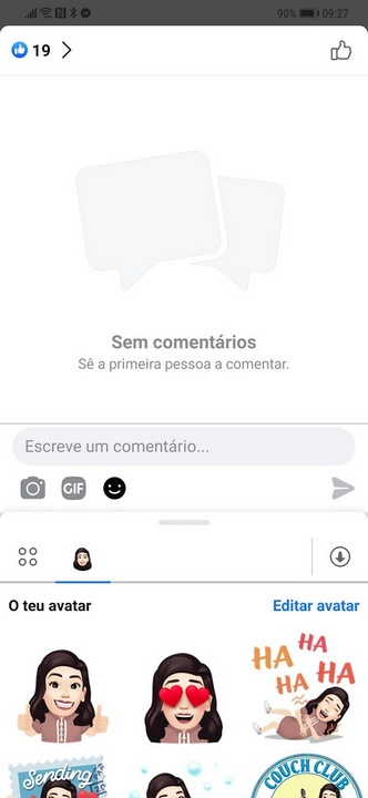 Usar Avatar no Facebook como sticker no Messenger e comentários