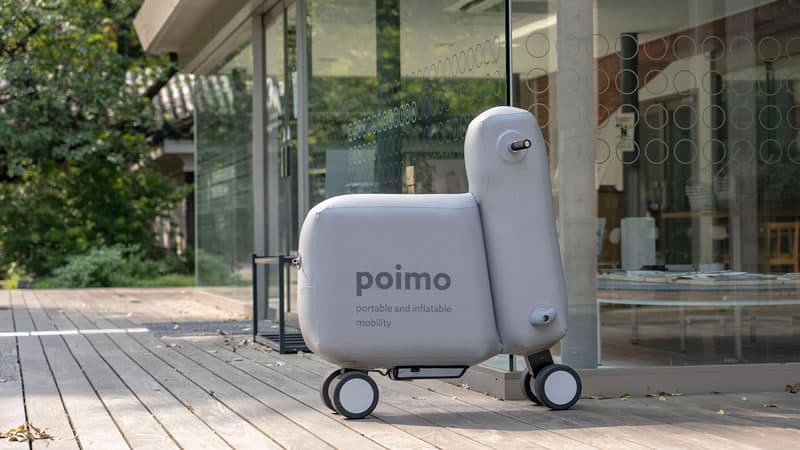 POIMO: A scooter elétrica portátil e insuflável para levar na mochila