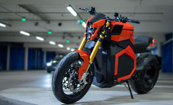 Imagem Verge TS a moto elétrica com o motor na roda traseira