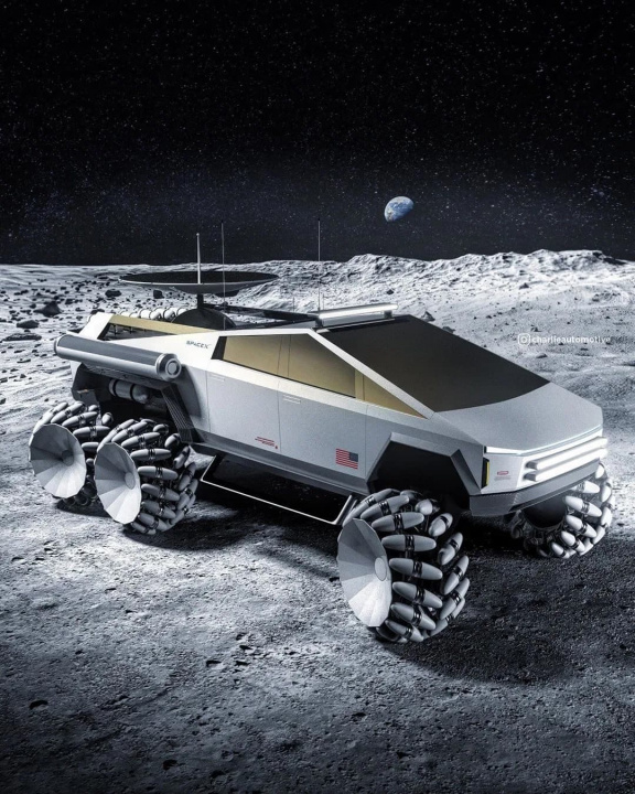 Imagem veículo elétrico Tesla Cybertruck lunar