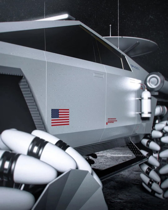 Imagem veículo elétrico Tesla Cybertruck lunar
