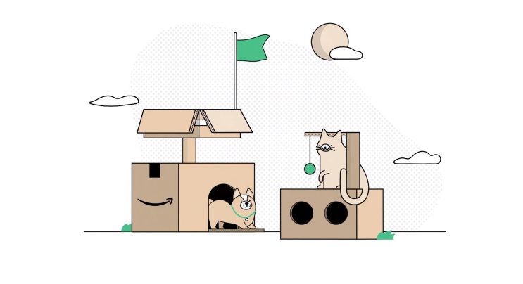 Amazon ensina a transformar as caixas de encomendas em casas para gatos