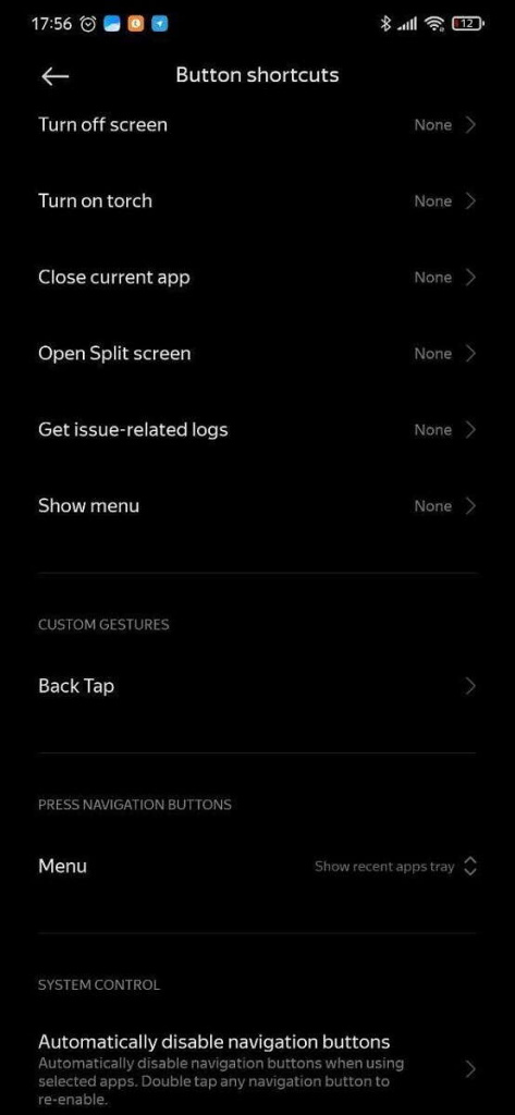 MIUI 12 Xiaomi smartphones toques traseira