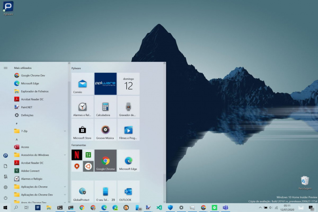 Menu Iniciar Windows 10 Microsoft testar Insiders