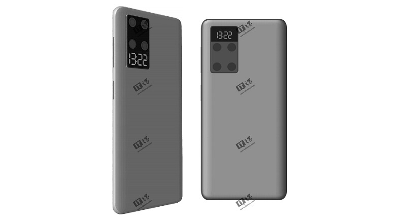 Patente de um novo smartphone Huawei mostra um pequeno ecrã traseiro