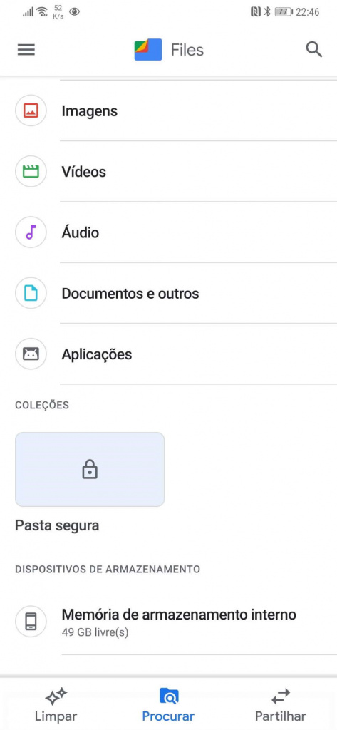 Android Files protegida segura pasta