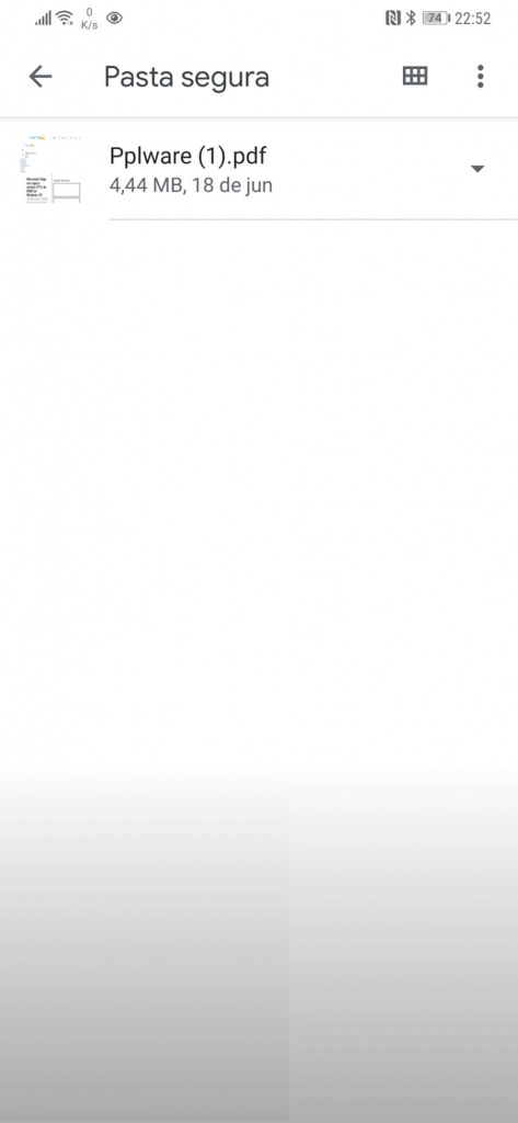 Android Files protegida segura pasta