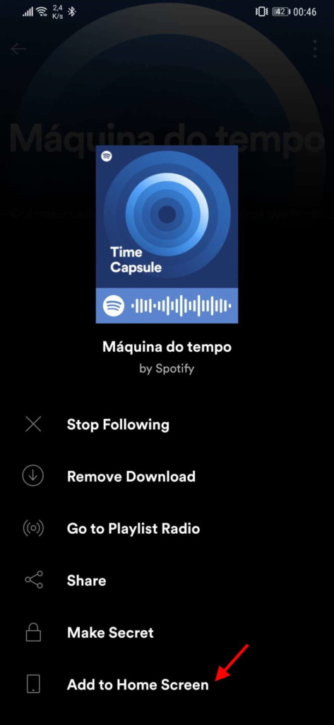 Spotify atalho playlist música favorita