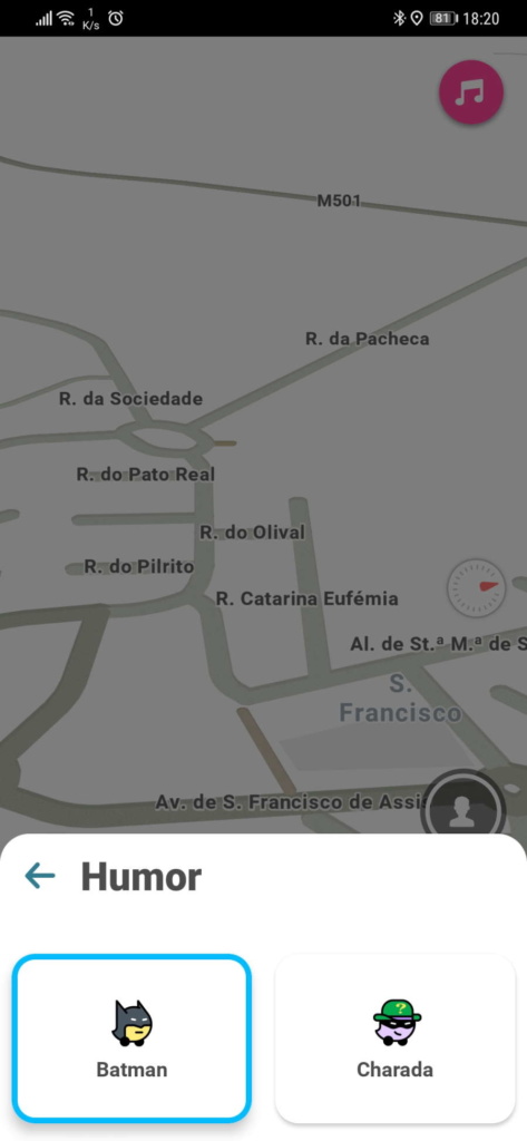 Waze Batman Joker DC Comics carro
