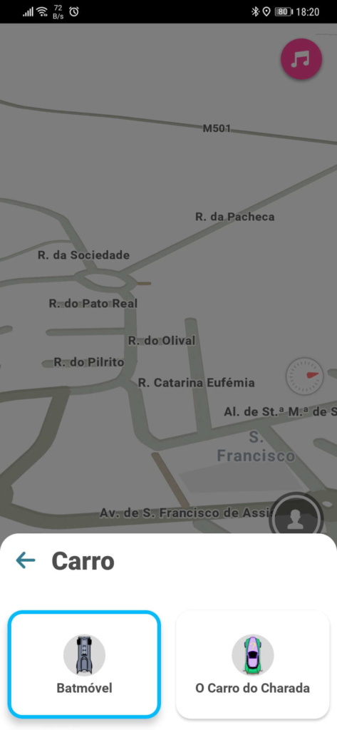 Waze Batman Joker DC Comics carro