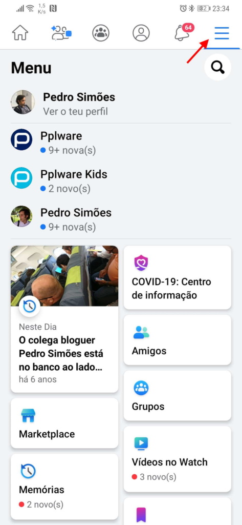 Facebook Dropbox exportar fotografias vídeos