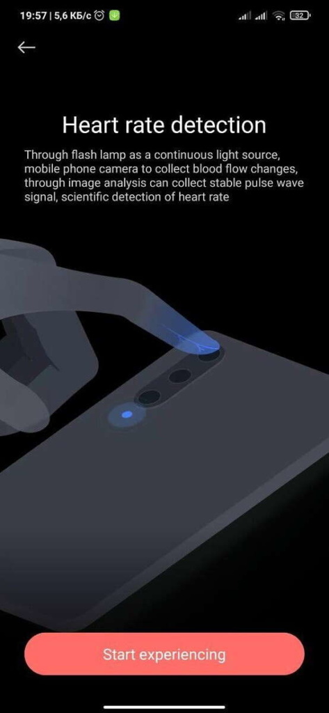 Xiaomi Saúde ritmo cardíaco câmara