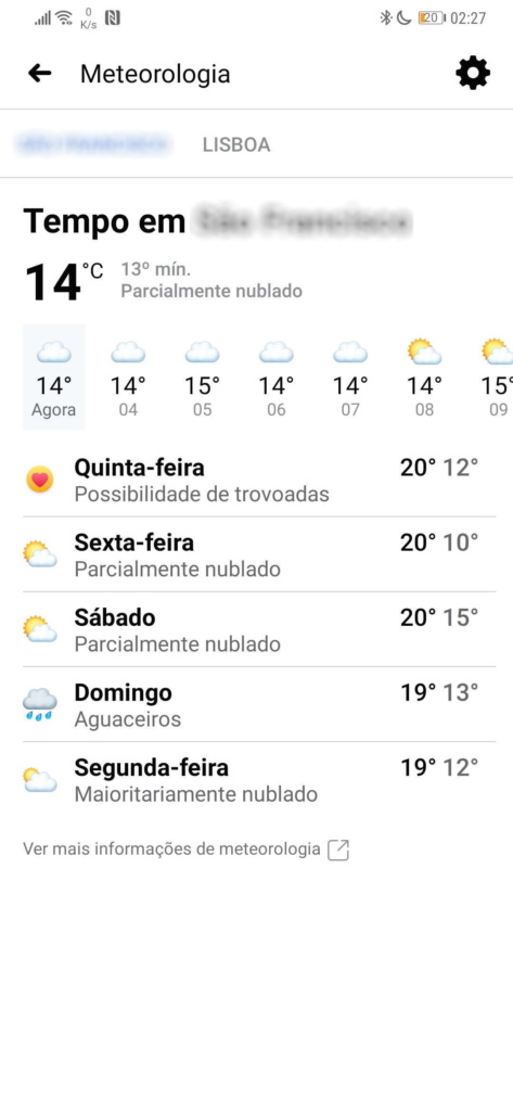 Facebook previsão tempo ferramentas social