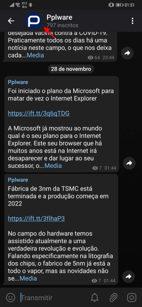 Telegram contactos grupos atalhos acesso