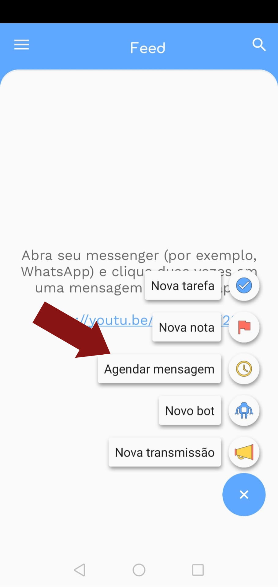 Agendar mensagens.