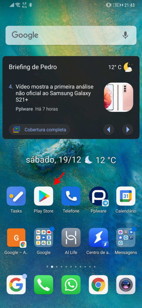 Android apps atualizar ecrã toque