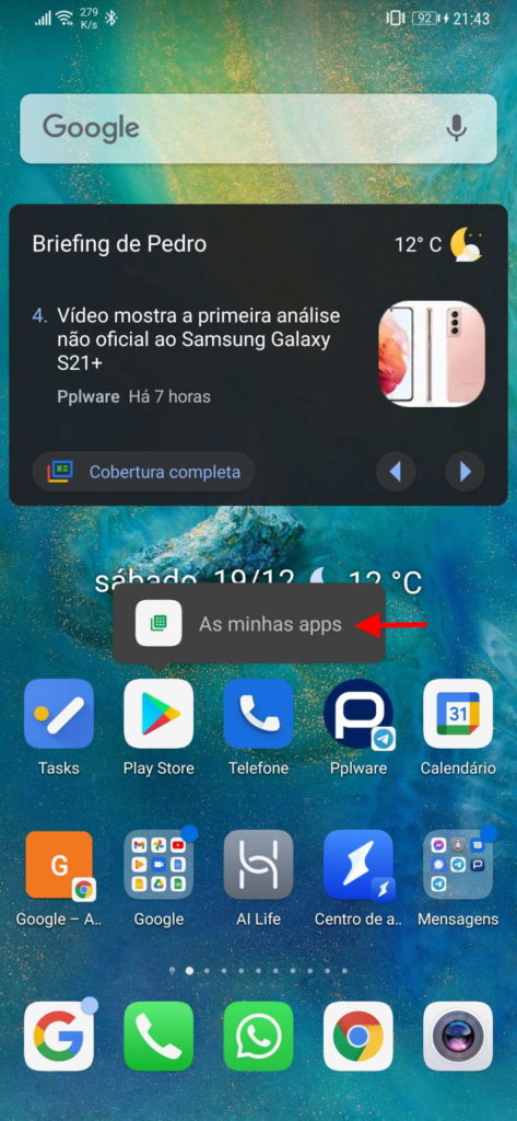 Android apps atualizar ecrã toque