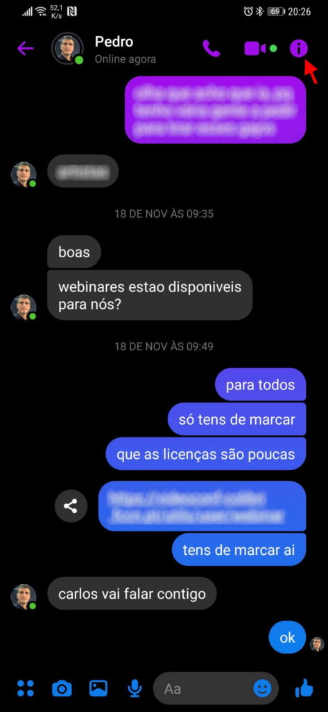 Messenger conversas modo temporário Facebook desaparecem