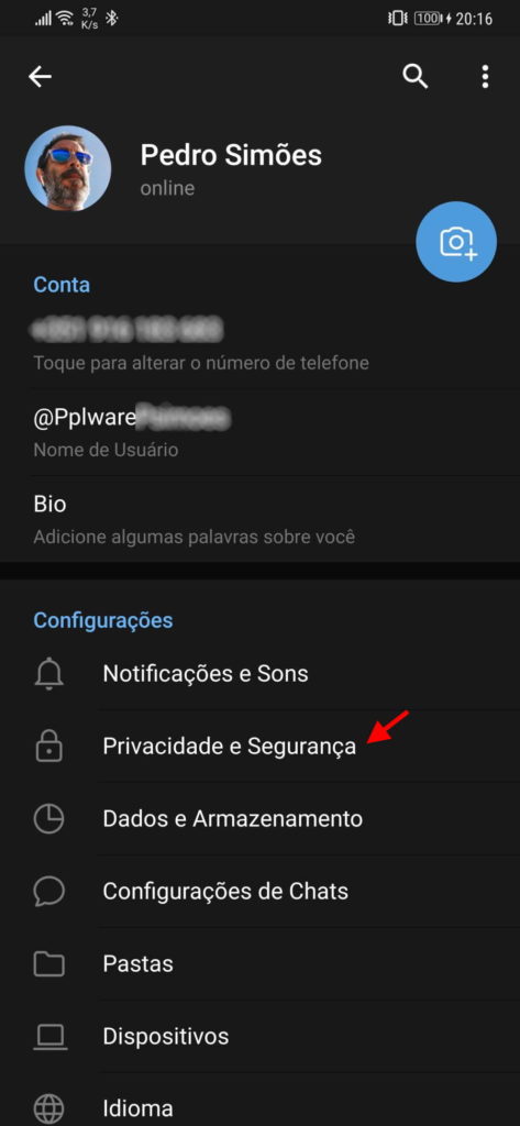 Telegram conta utilizadores problemas sessão