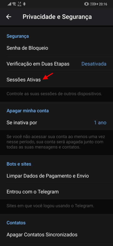 Telegram conta utilizadores problemas sessão
