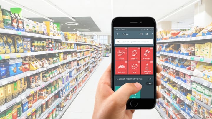 Lista de compras guardada no seu smartphone com a Bring!