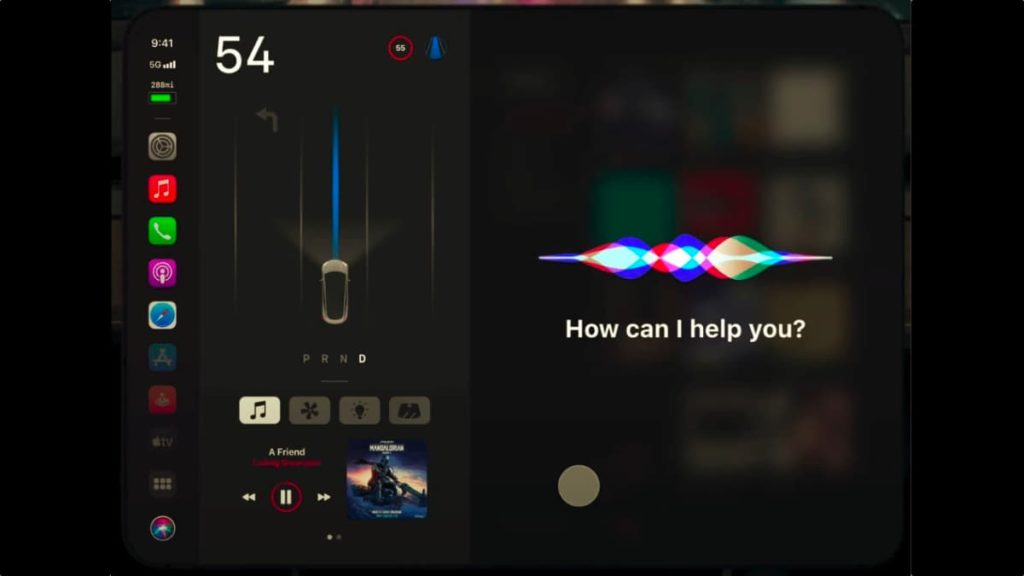 Fantástico conceito CarPlay da Apple para infoentretenimento dos carros Tesla