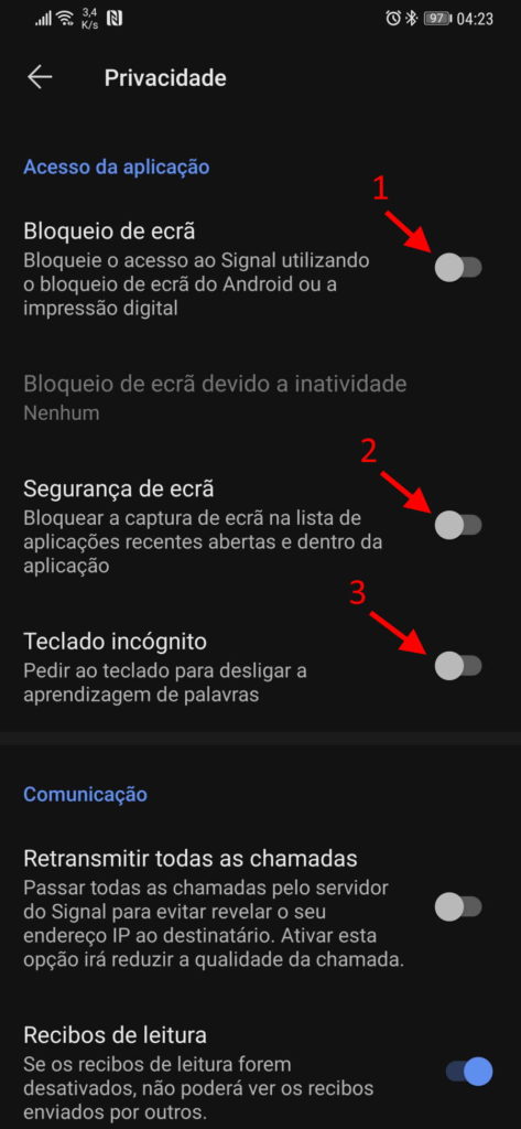 Signal segurança smartphone proteção utilizadores