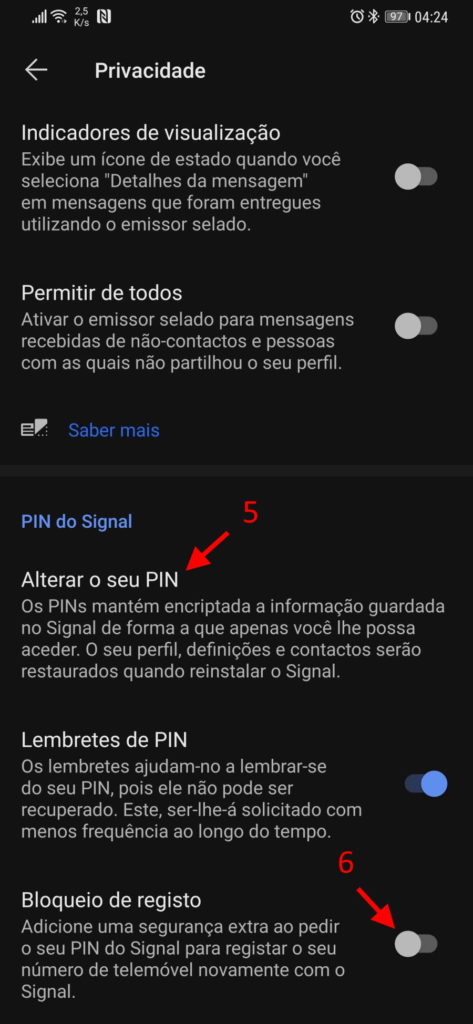 Signal segurança smartphone proteção utilizadores
