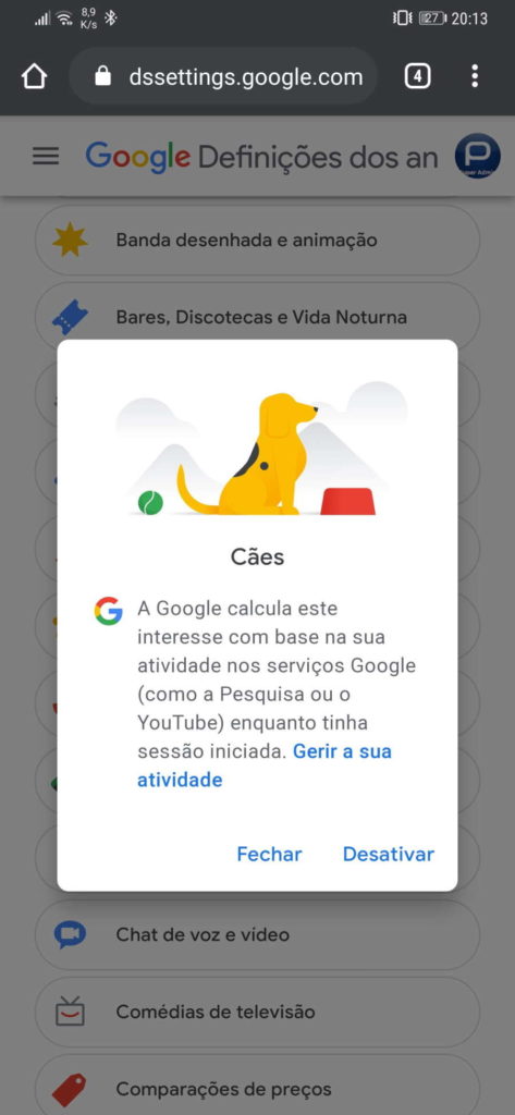 Google dados utilizador publicidade informação
