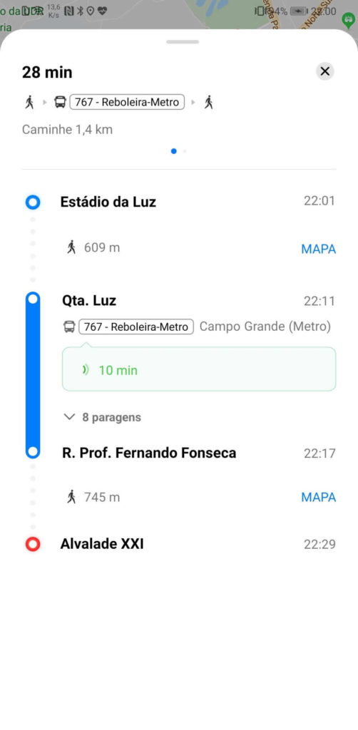 Petal Maps Huawei direções transportes públicos bicicleta