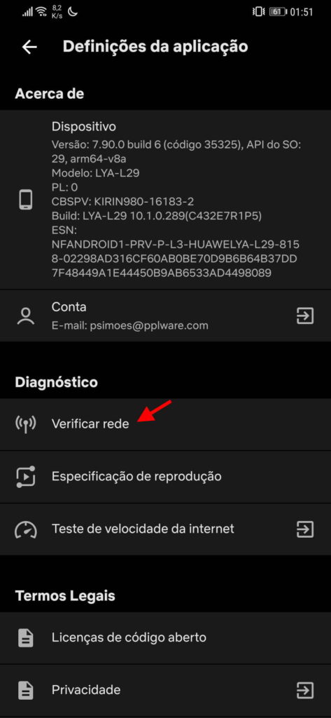 Netflix problemas Android app testes