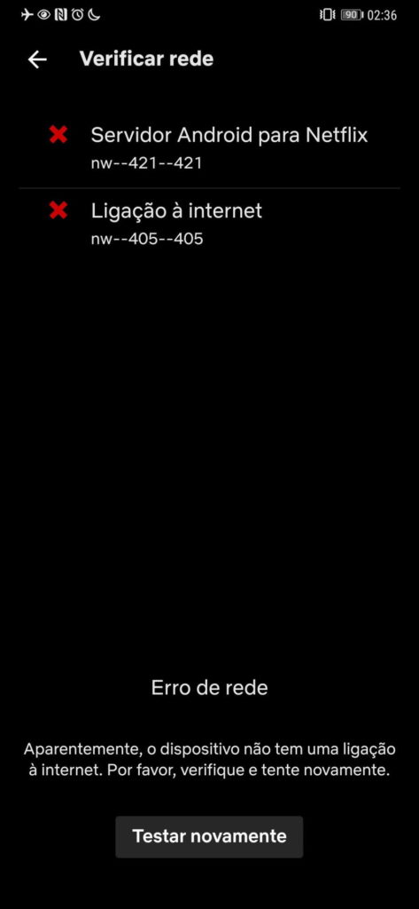 Netflix problemas Android app testes