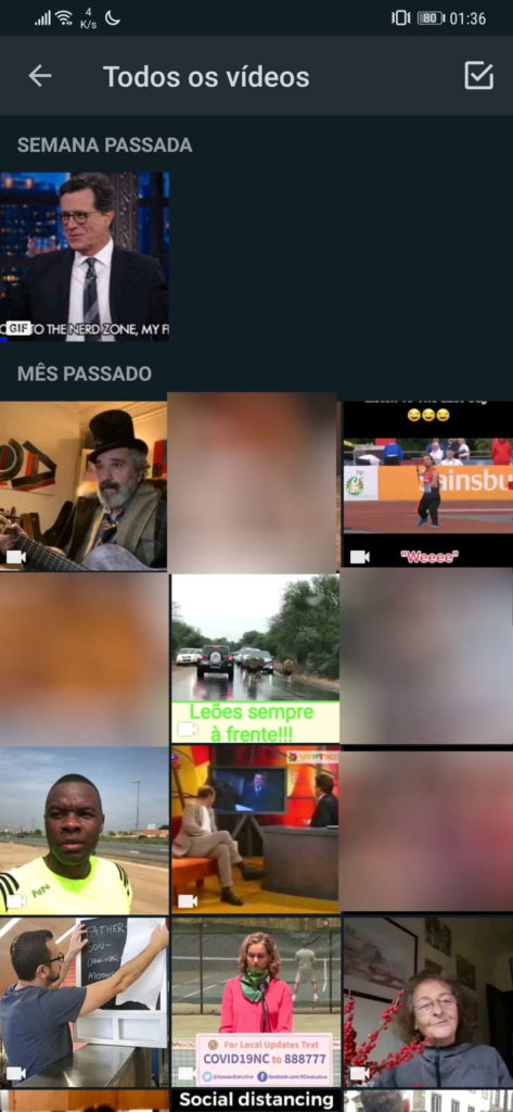 WhatsApp som vídeo partilhar retirar