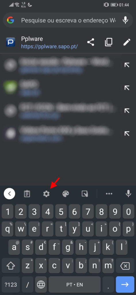 teclado Google palavras ofensivas Android